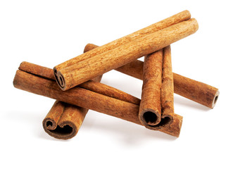 Cinnamon sticks isolated on white background