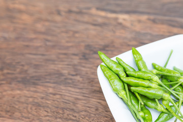 Green peppers in close up