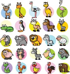 Fototapeta premium Набор милый мультфильм животных