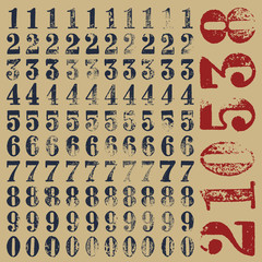 rubber stamp serif numbers