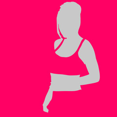 beauty girl grey and pink vector