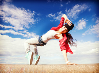 beautiful dancing girl in movement