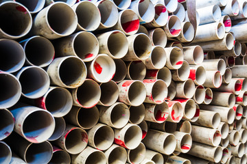 stack of steel pipes