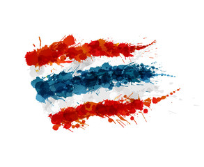 Flag of Thailand made of colorful splashes