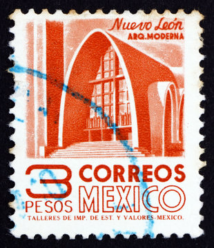 Postage stamp Mexico 1951 Modernistic Church, Nuevo Leon
