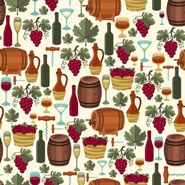 Seamless pattern for wine, wineries and restaurants.