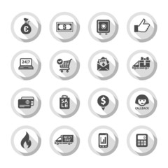 Shopping flat icons set 01