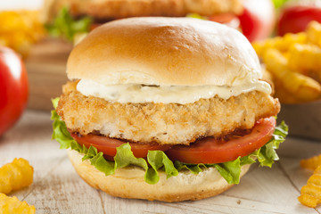 Breaded Fish Sandwich with Tartar Sauce