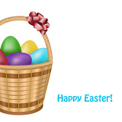 Easter basket with colorful eggs