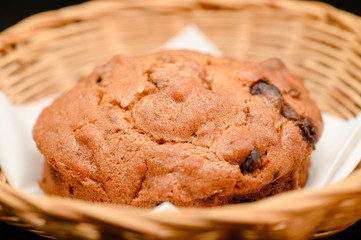 Muffins Freshly Baked on basket