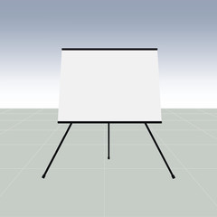 Empty presentation flipchart board