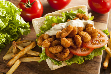 Homemade Shrimp Po Boy Sandwich