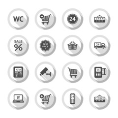 Shopping flat icons set 03