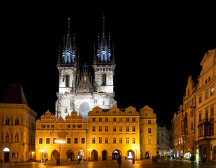 Fototapeta na wymiar Old Town Square Tyn Church in Prague