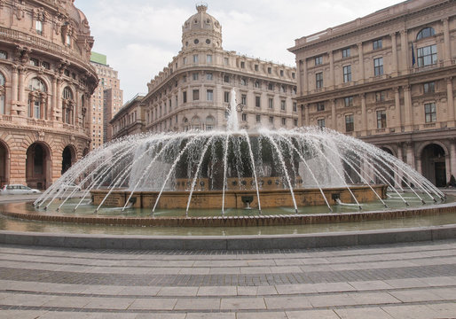 Piazza De Ferrari In Genoa