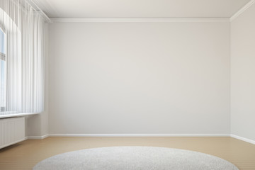 Empty room with curtain and carpet - 62746962