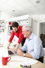 Fototapeta premium Business team in small architect studio