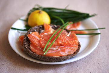 sandwich with salmon