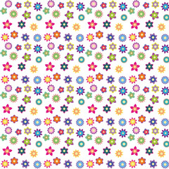 Fototapeta na wymiar colorful flowers with different shapes floral seamless pattern