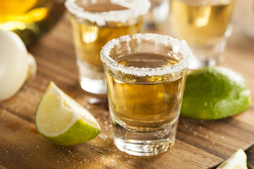 Tequila Shots with Lime and Salt