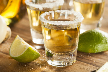 Tequila Shots with Lime and Salt
