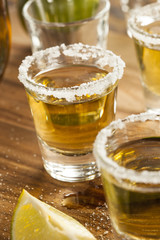 Tequila Shots with Lime and Salt