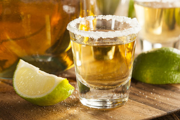 Tequila Shots with Lime and Salt