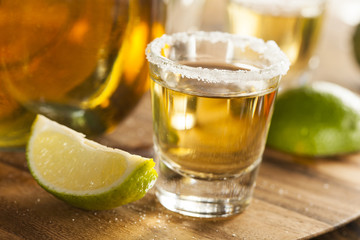 Tequila Shots with Lime and Salt