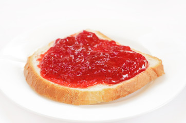 Bread with strawberry jam