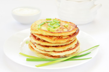 Potato pancakes with green onion