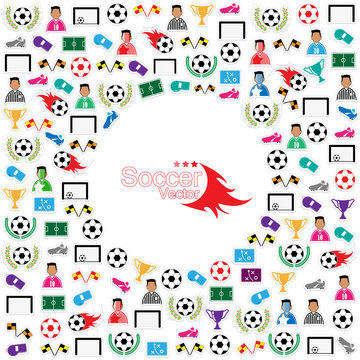 Soccer circle Icons set. Illustration eps10