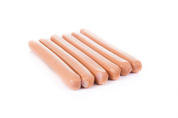 sausages on white background