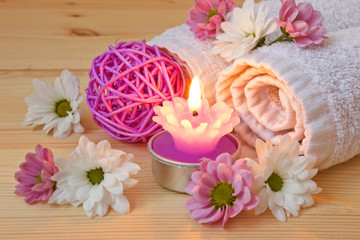 health care spa stuff and flowers