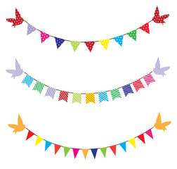 vector bunting with birds