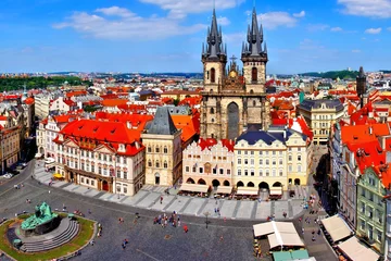 Printed roller blinds Prague Aerial view over Old Town Square, Prague, Czech Republic