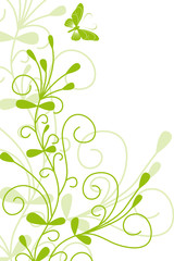 Fototapeta premium floral,frühling,abstrakt,grün,hellgrün,silhouette,blatt