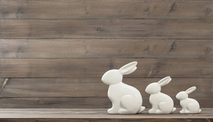 easter bunny over wooden background