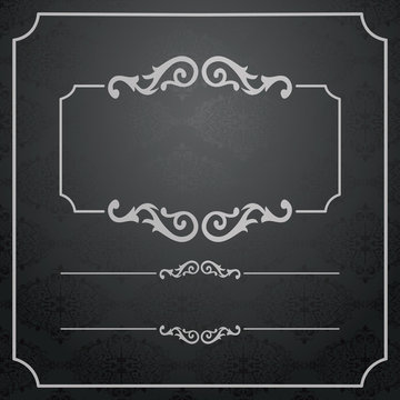 Vintage Frame with damask lace pattern.