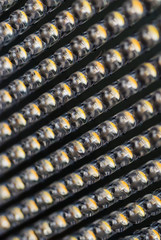 many small yellow LED lamp in a row
