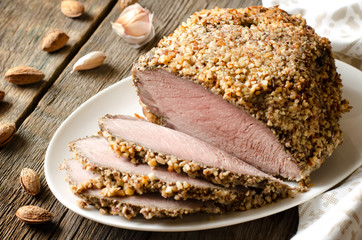 pork baked in almond crumb