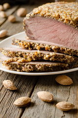 pork baked in almond crumb