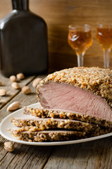 pork baked in almond crumb