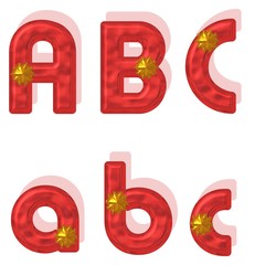 A,B,C, Buchstaben,Rot,Gold,Metallisch