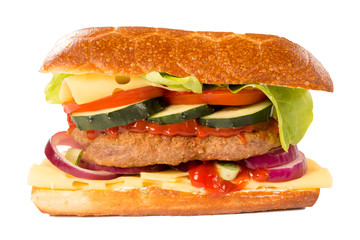 Big burger isolated