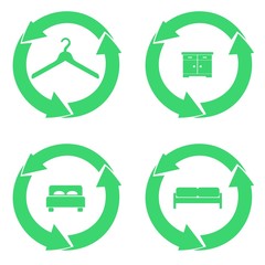 Meubles en 4 symboles recyclage