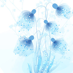 vector background with blue flowers © malwa