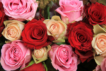Wedding flowers in pink and red