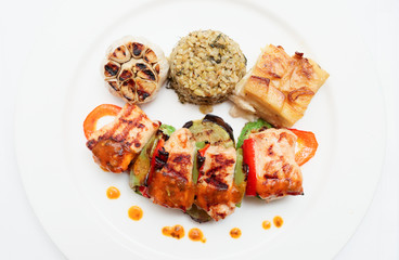 Chicken kebab close-up