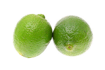 Fresh Ripe Lime, Isolated on White Background.