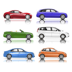 Collection of 3D Cars Vector